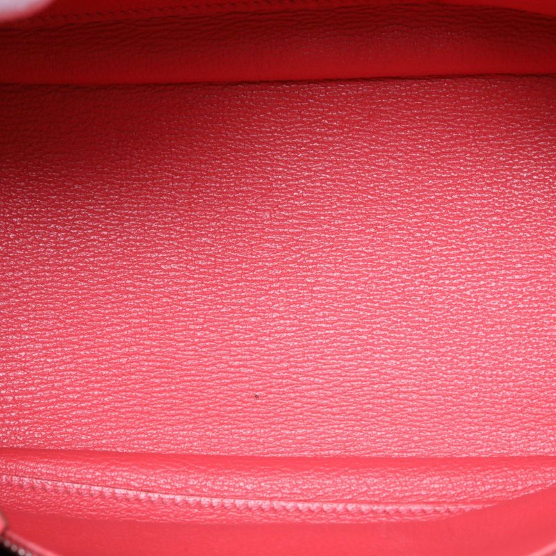 HERMES 吉普賽Jypsiere28A5杜鵑紅TC皮框N銀扣肩背包-2