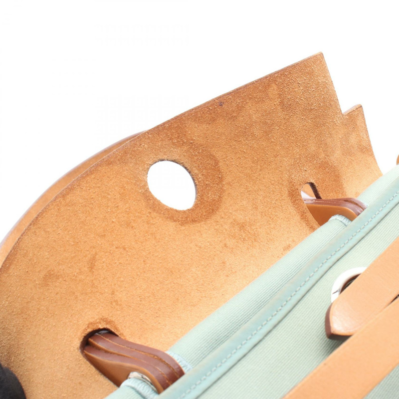 愛馬仕 Herbag Zip PM 單肩手提包，Toile officier 帆布皮革，綠色，二手-9