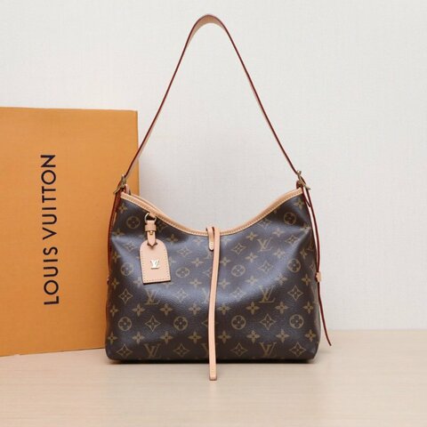 LOUIS VUITTON CARRYALL小號29配子袋老花PVC金扣晶片肩背包