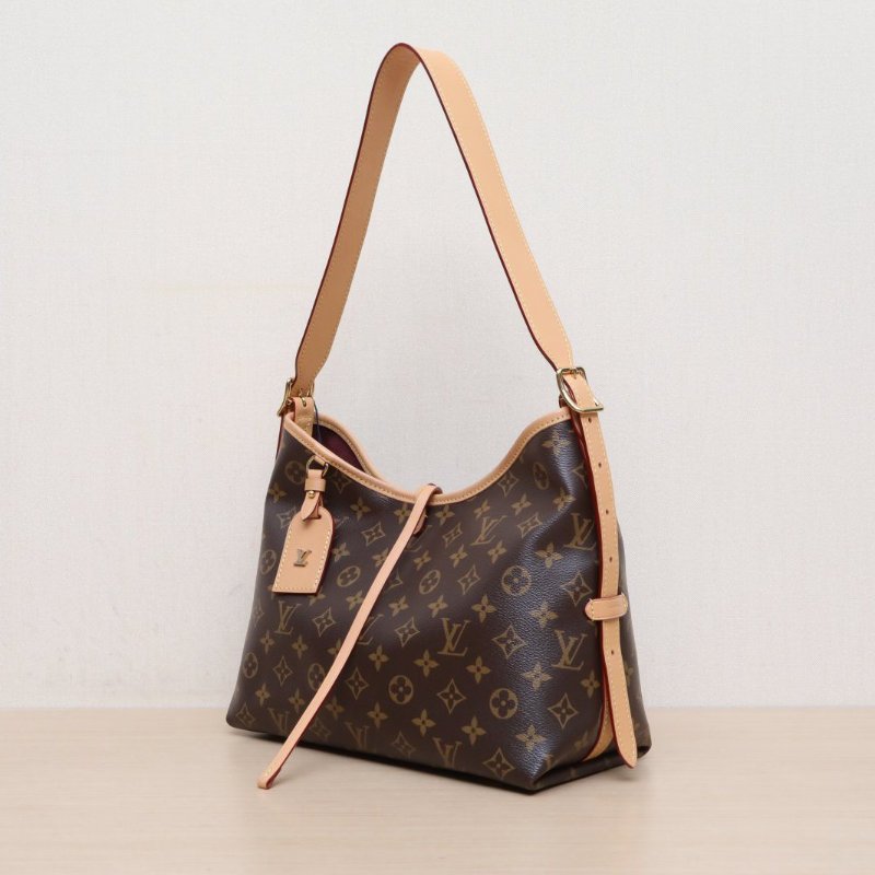 LOUIS VUITTON CARRYALL小號29配子袋老花PVC金扣晶片肩背包-4