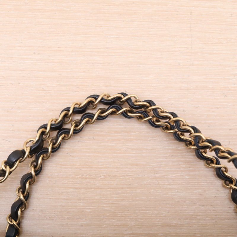 CHANEL 22Bag帶手柄雙肩包大號34黑色牛皮晶片開金扣肩背包-2