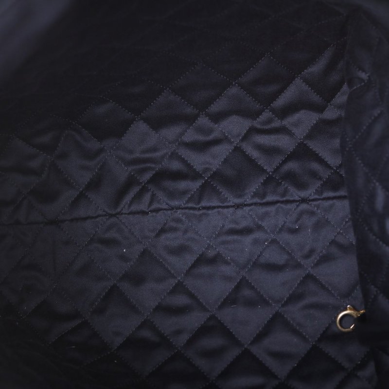 CHANEL 22Bag帶手柄雙肩包大號34黑色牛皮晶片開金扣肩背包-3