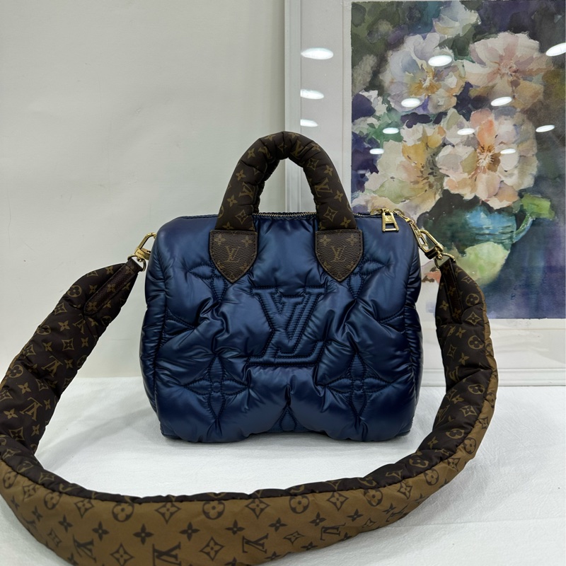 LV 路易威登 藍色限定款羽絨speedy25 晶片款 有小票 ,尺寸:25*19*15-2