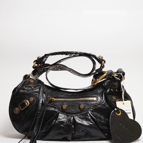 Balenciaga Le cagole半月機車包 - S黑金