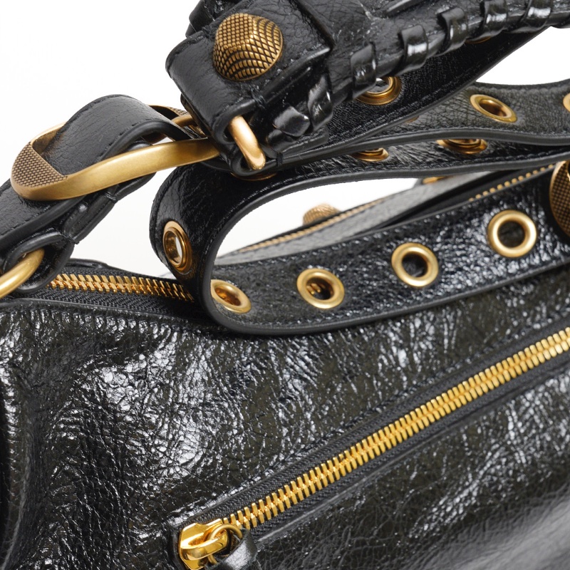 Balenciaga Le cagole半月機車包 - S黑金-2