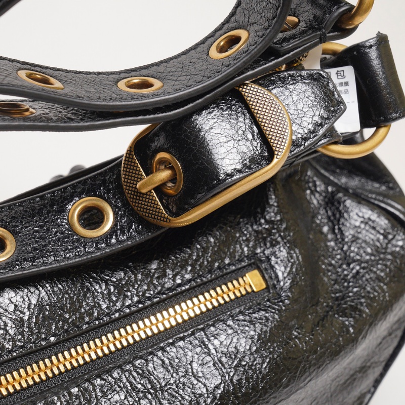 Balenciaga Le cagole半月機車包 - S黑金-4