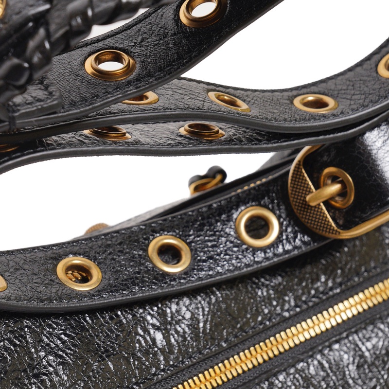 Balenciaga Le cagole半月機車包 - S黑金-7