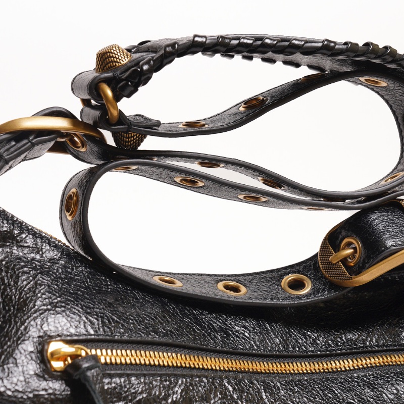 Balenciaga Le cagole半月機車包 - S黑金-8