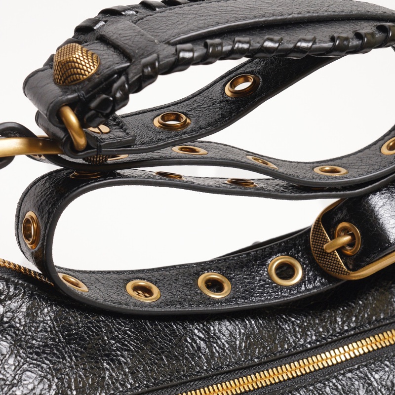 Balenciaga Le cagole半月機車包 - S黑金-9