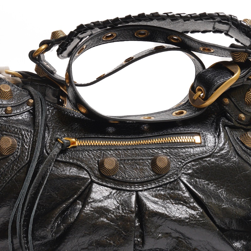 Balenciaga Le cagole半月機車包 - S黑金-14