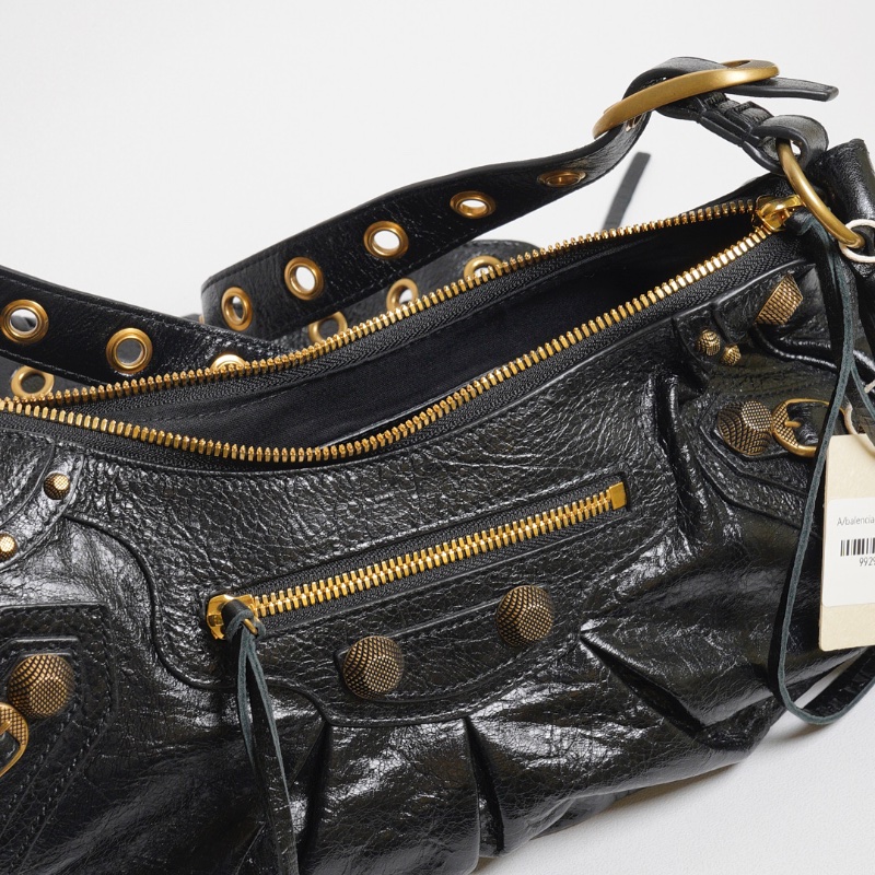 Balenciaga Le cagole半月機車包 - S黑金-19