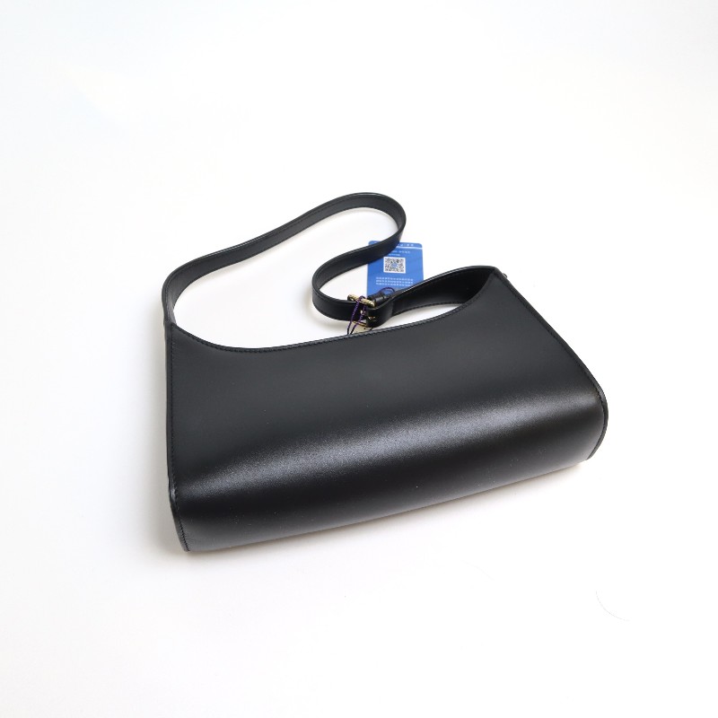 CELINE 浮雕凱旋門CUIR腋下包 牛皮 黑色肩背包-2