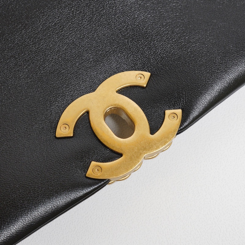 CHANEL 19 Bag 菱格紋羊皮手提肩背包 26 - 黑金-12