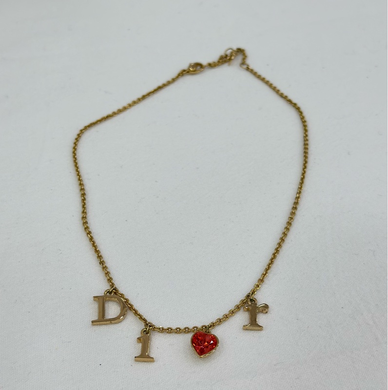 Dior 迪奧 字母logo 水鑽 項鍊 特別可愛的款式-0