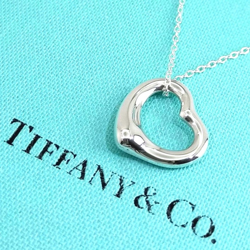 🌷Tiffany9成新愛心項鍊 |經典花紋✦fufu style 精品✦ 氣質款|蒂芬妮愛心項鍊-0
