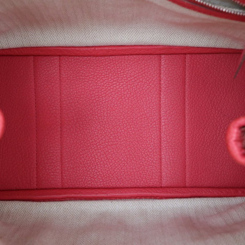 HERMES GardenParty花園包30T5齋普爾粉NEGONA皮框P銀扣肩背包-2