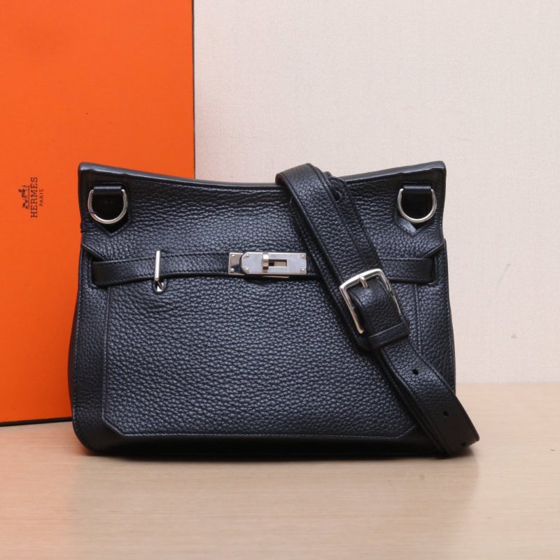 HERMES 吉普賽Jypsiere2889黑色TC皮銀扣肩背包-0