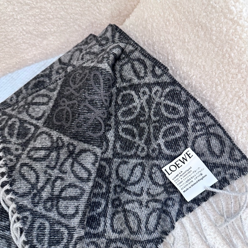【全🆕】LOEWE Anagram scarf 羊絨羊毛圍巾 深灰色-3