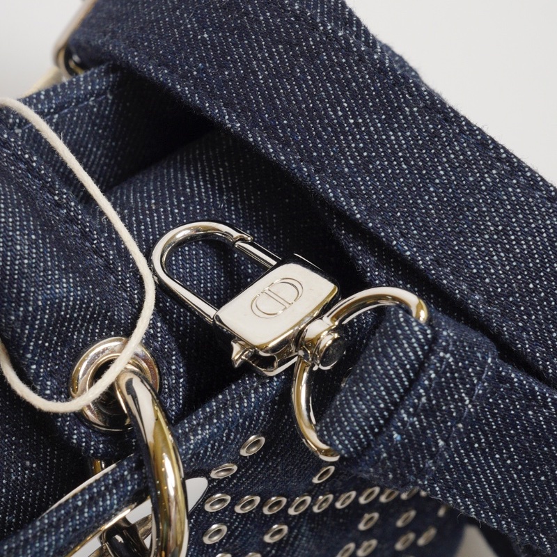 DIOR D-joy單寧單肩包 - 小號深藍牛仔-7