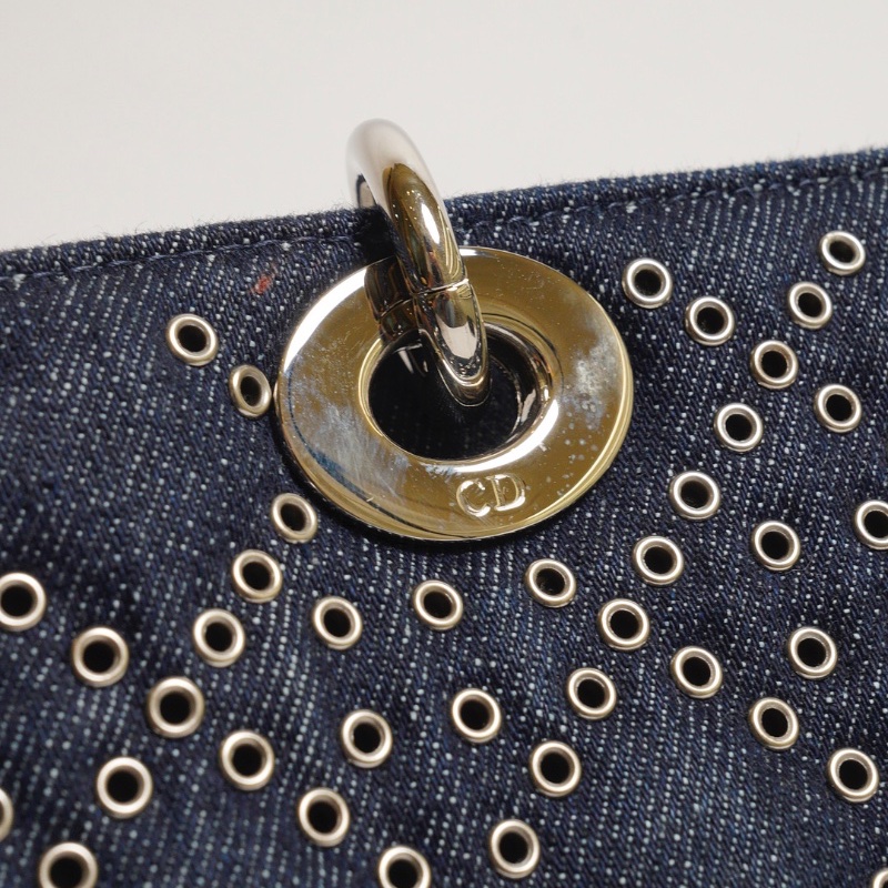 DIOR D-joy單寧單肩包 - 小號深藍牛仔-9