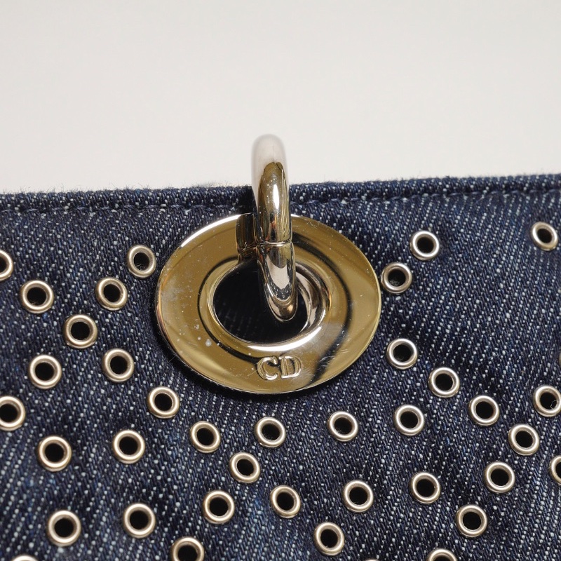 DIOR D-joy單寧單肩包 - 小號深藍牛仔-10