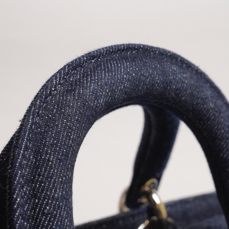 DIOR D-joy單寧單肩包 - 小號深藍牛仔-12