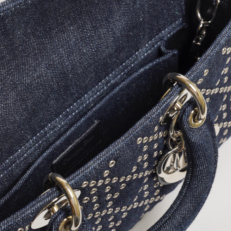 DIOR D-joy單寧單肩包 - 小號深藍牛仔-21