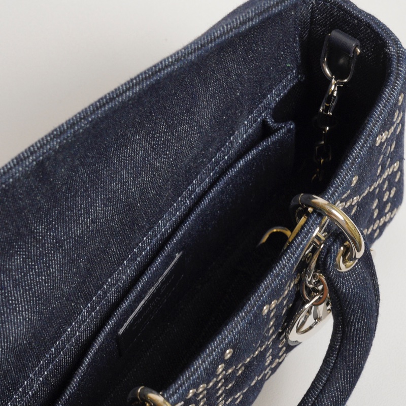 DIOR D-joy單寧單肩包 - 小號深藍牛仔-22