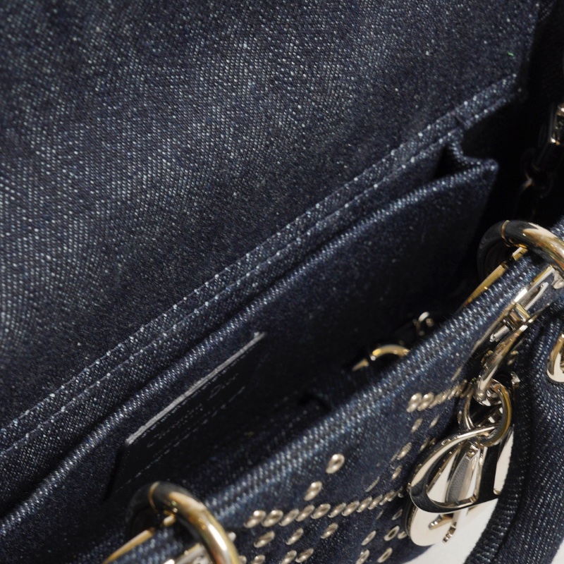 DIOR D-joy單寧單肩包 - 小號深藍牛仔-27