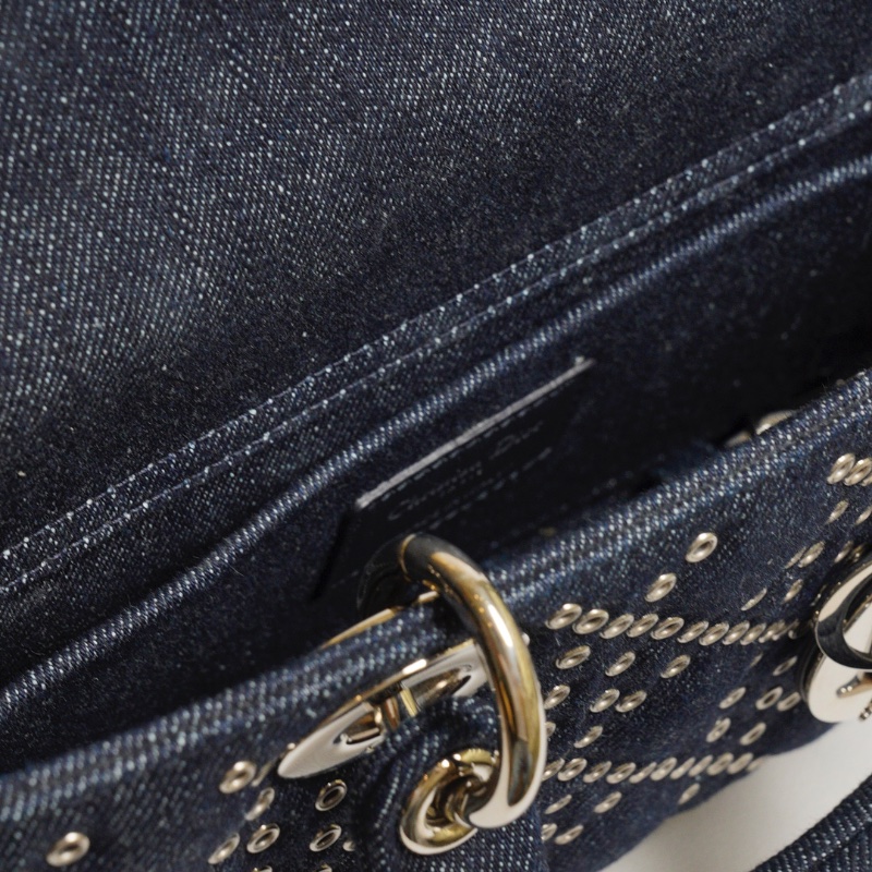 DIOR D-joy單寧單肩包 - 小號深藍牛仔-29