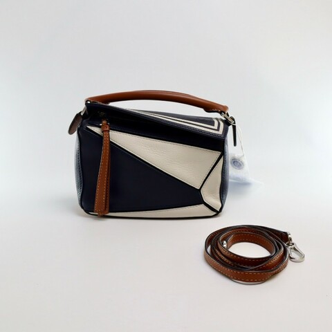 Loewe 手袋 mini puzzle幾何海軍藍手提包斜背包肩背包