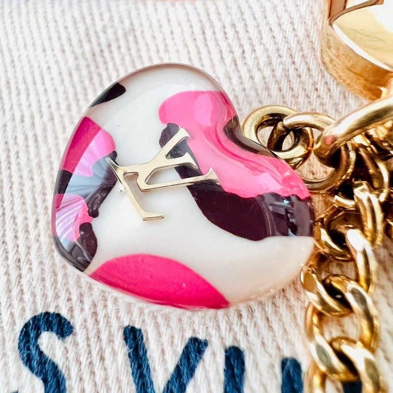 🌷LouisVuitton 粉豹紋愛心鑰匙圈｜經典花紋✦fufu style 精品✦ 氣質款｜-2