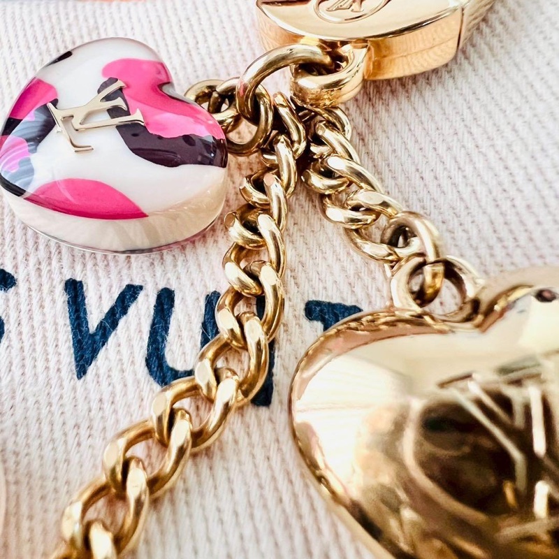 🌷LouisVuitton 粉豹紋愛心鑰匙圈｜經典花紋✦fufu style 精品✦ 氣質款｜-6