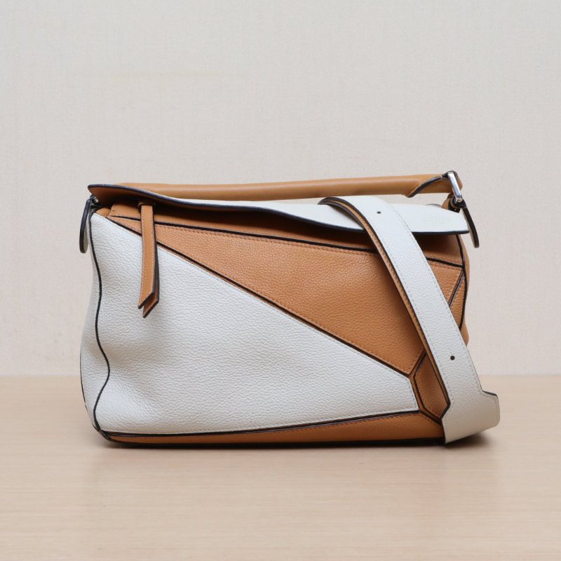 LOEWE Puzzle29幾何包中號拼色牛皮肩背包-1