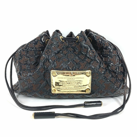 路易威登 M95259 Monogram Elvinyl 抽繩手提包 單肩包 皮革帆布 乙烯基 女士黑色