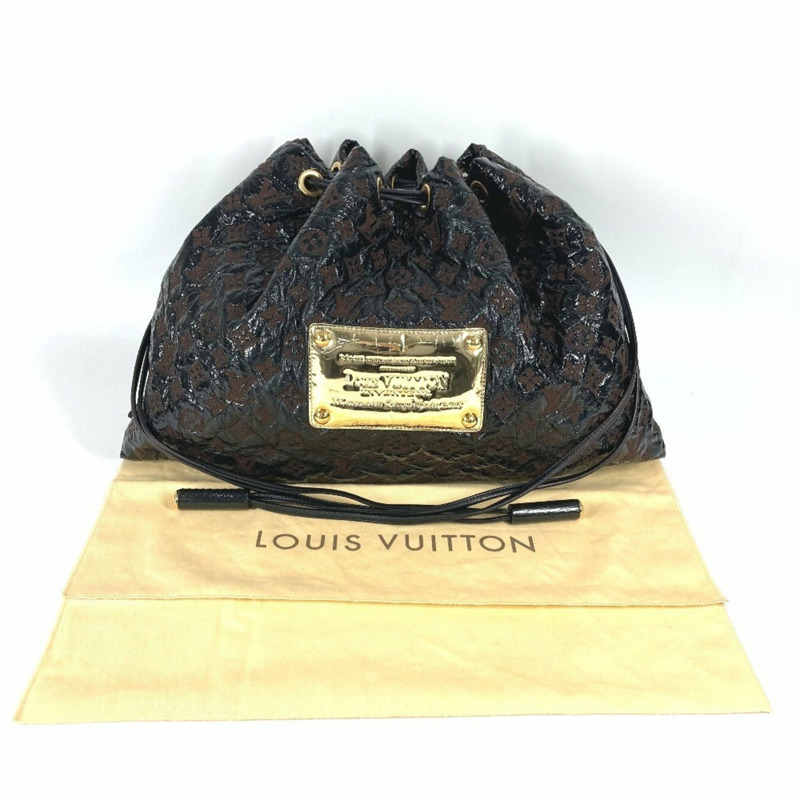 路易威登 M95259 Monogram Elvinyl 抽繩手提包 單肩包 皮革帆布 乙烯基 女士黑色-4