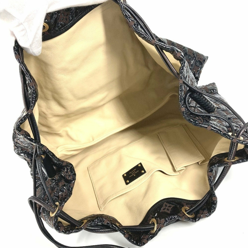 路易威登 M95259 Monogram Elvinyl 抽繩手提包 單肩包 皮革帆布 乙烯基 女士黑色-5