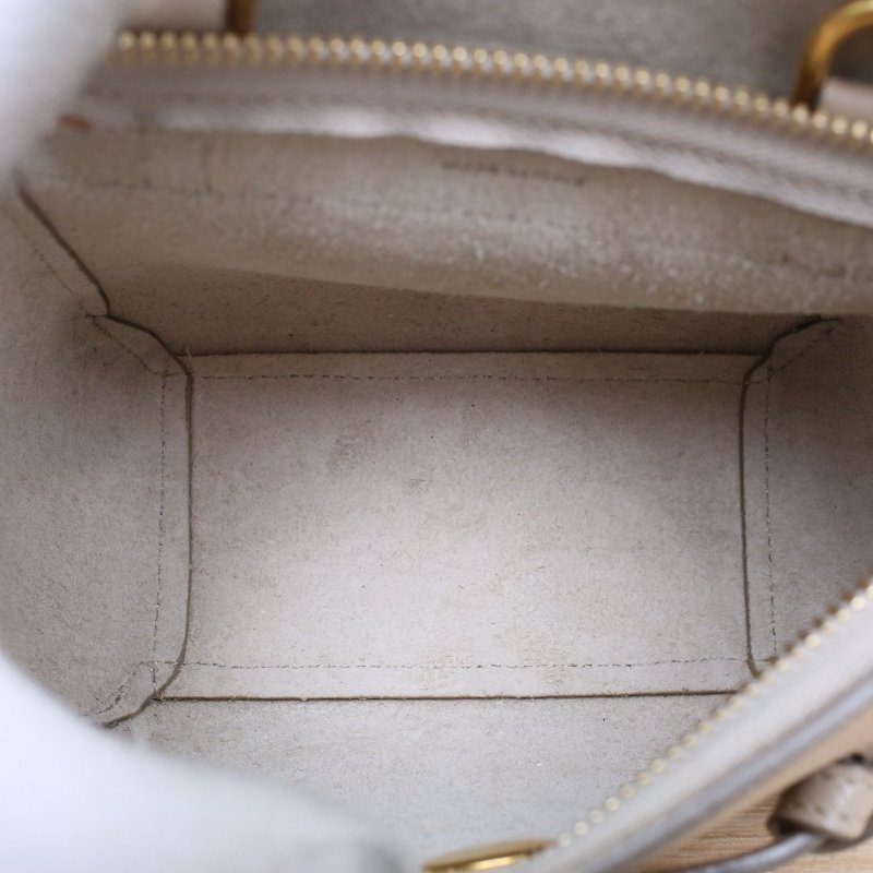 CELINE Belt鯰魚包Pico15灰色牛皮金扣肩背包-3