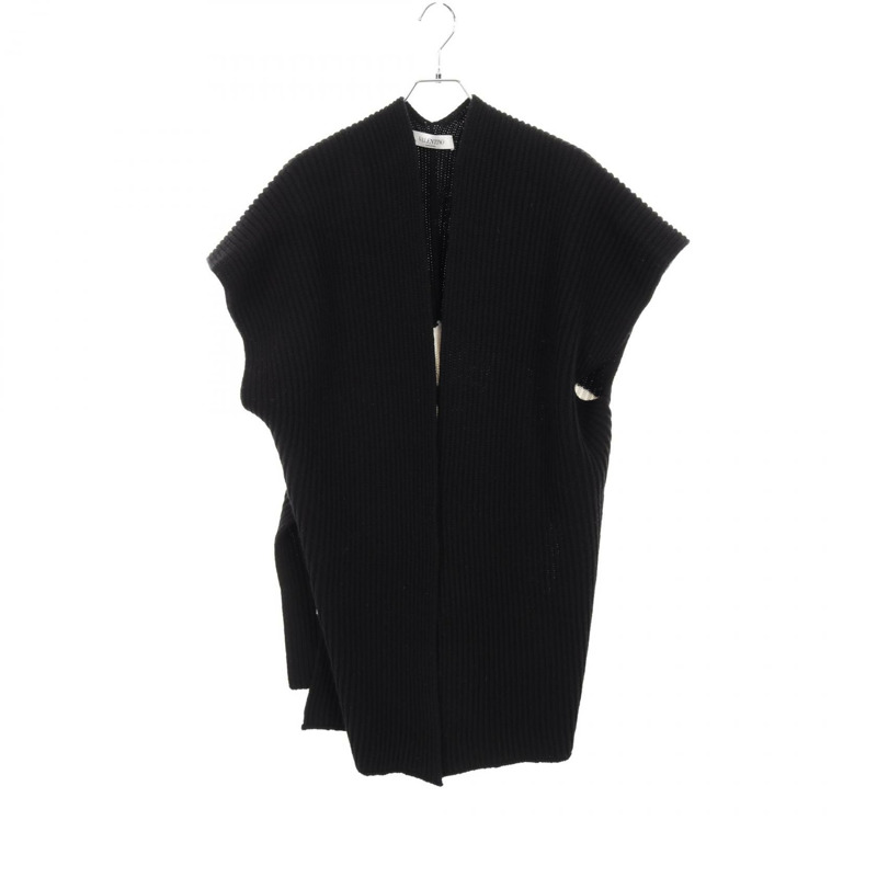 Valentino VLTN logo 披肩 UB3KSA055TK 羊毛 黑白 二手 女款-0