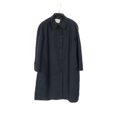 Miu Miu 單排扣小羊羔毛馬海毛外套 其他羊毛海軍藍二手女裝