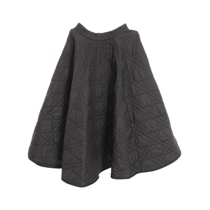 Christian Dior 微紋絎縫塔夫綢半身裙 157J67A2827 黑色 #F32 女款-1