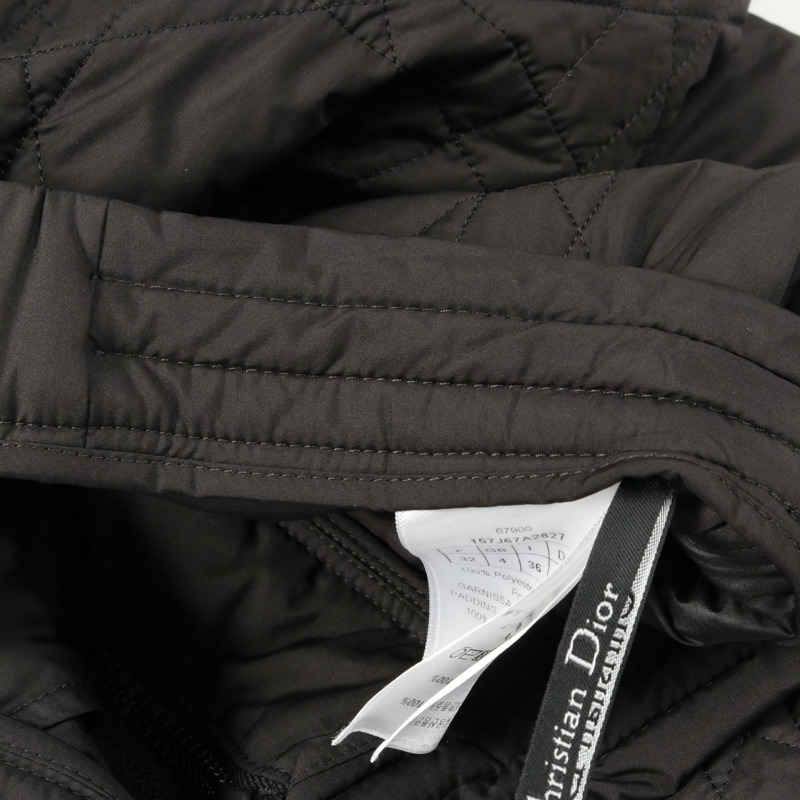 Christian Dior 微紋絎縫塔夫綢半身裙 157J67A2827 黑色 #F32 女款-4