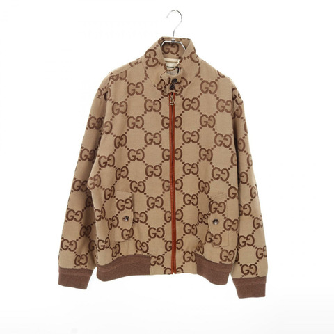 GUCCI Jumbo GG帆布外套 其他款式 棉/聚酯纖維 米色 棕色 二手 男款
