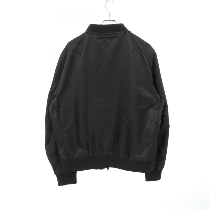 Valentino Rock 鉚釘短版夾克 2V3C11 702KP 尼龍黑 二手 男款-1