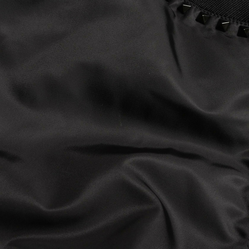 Valentino Rock 鉚釘短版夾克 2V3C11 702KP 尼龍黑 二手 男款-8