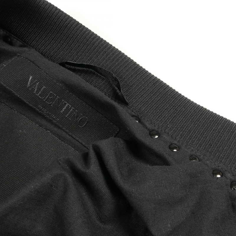 Valentino Rock 鉚釘短版夾克 2V3C11 702KP 尼龍黑 二手 男款-9