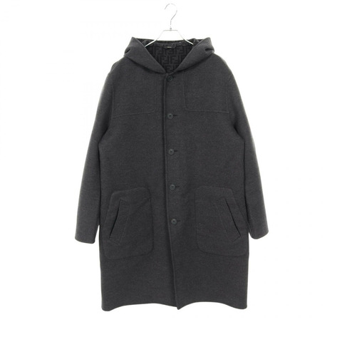 FENDI FF圖案雙面穿外套 FF0249 AHBT 羊毛 灰色 黑色 二手 男款