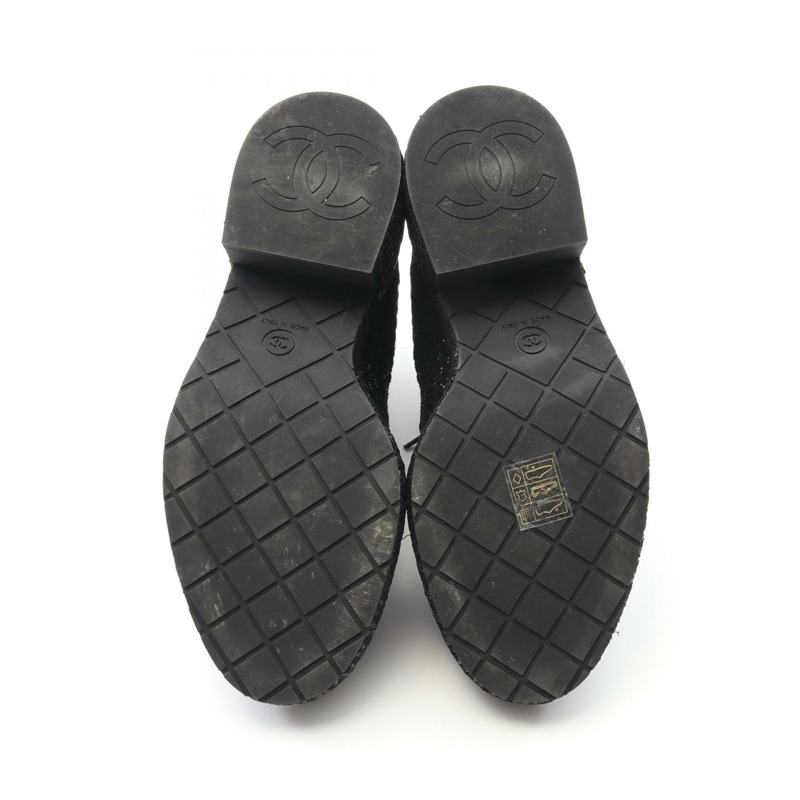 香奈兒 (CHANEL) 女靴 G38514，織物/人造珍珠，黑色，36C 碼。-3