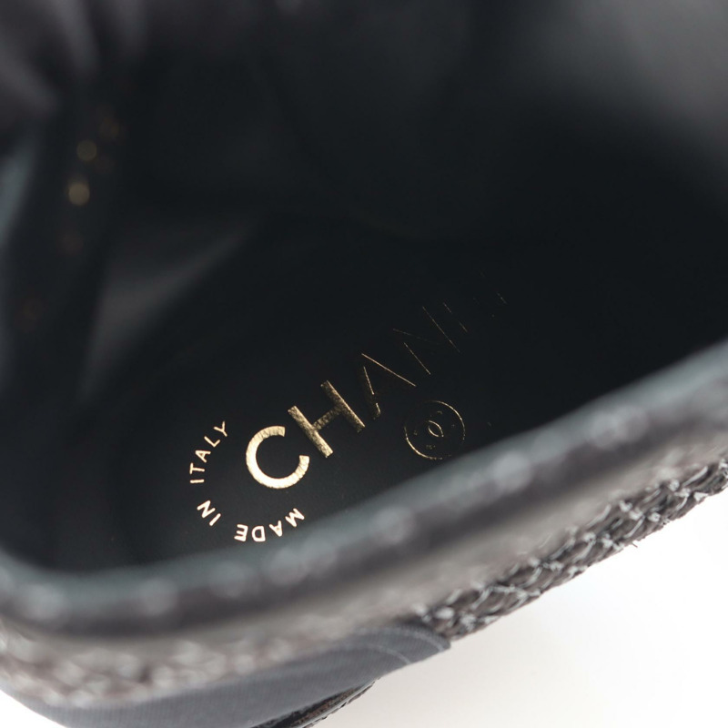 香奈兒 (CHANEL) 女靴 G38514，織物/人造珍珠，黑色，36C 碼。-4