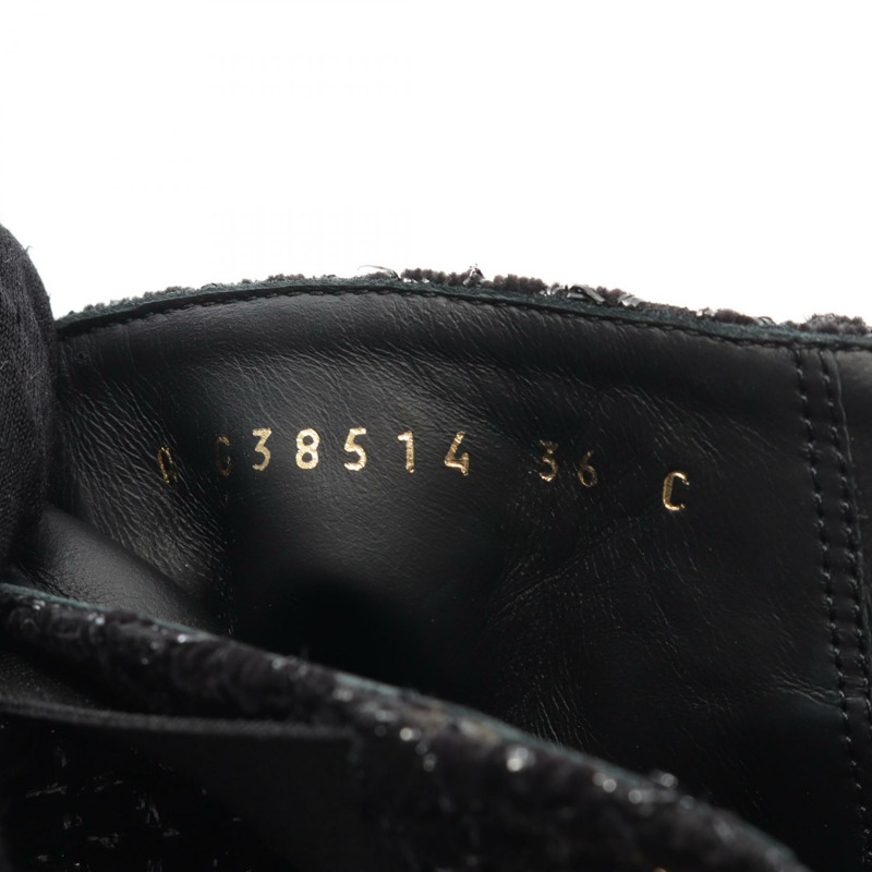 香奈兒 (CHANEL) 女靴 G38514，織物/人造珍珠，黑色，36C 碼。-5